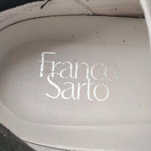 Franco Sarto Silver Leather Lace Up Mid Top sneaker Sz 7 - Picture 7 of 7